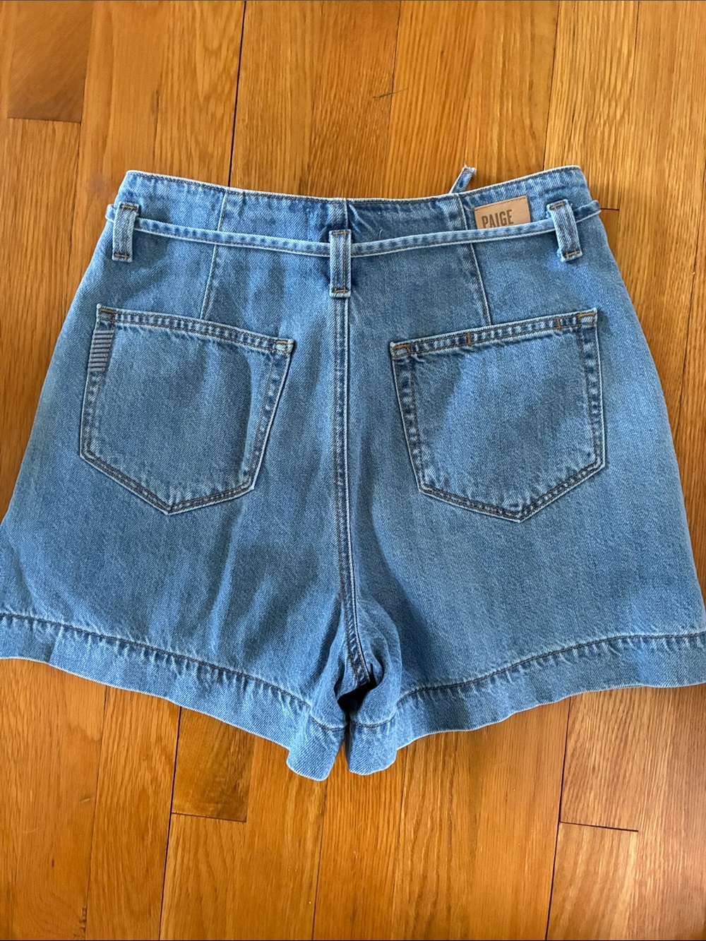 Paige Annessa Drawstring High Waist Denim Shorts 25 - Picture 3 of 5